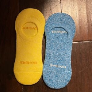 Bombas Yellow and Blue Ankle No Show Socks size Medium